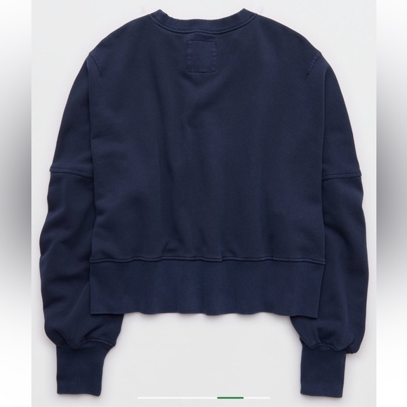 Aerie NWOT Classic Crew Sweatshirt Size Small in Navy - Picture 4 of 12